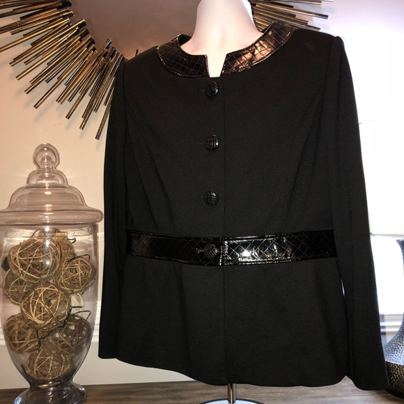 SOLD $95 Vesti croc embossed black blazer lined 16 - Picture 3 of 8